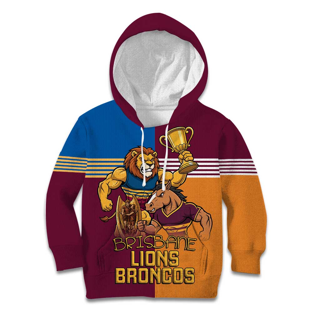 Brisbane Pride Lions and Broncos Kid Hoodie - Vibe Hoodie