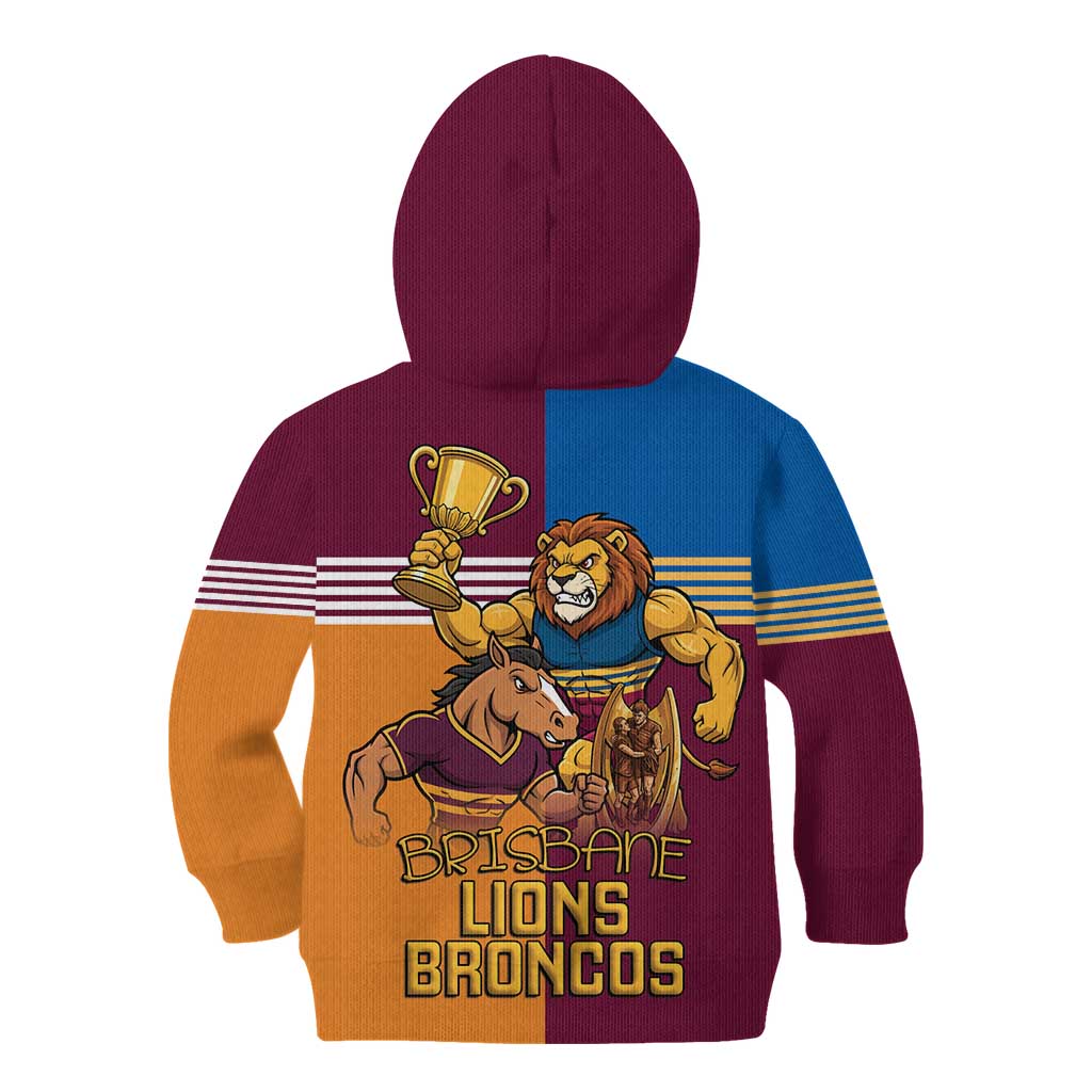 Brisbane Pride Lions and Broncos Kid Hoodie - Vibe Hoodie