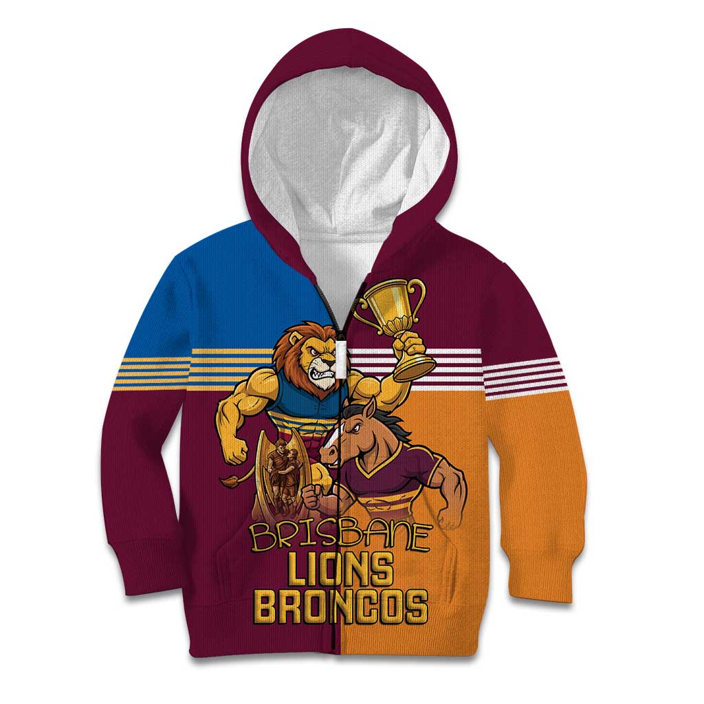 Brisbane Pride Lions and Broncos Kid Hoodie - Vibe Hoodie