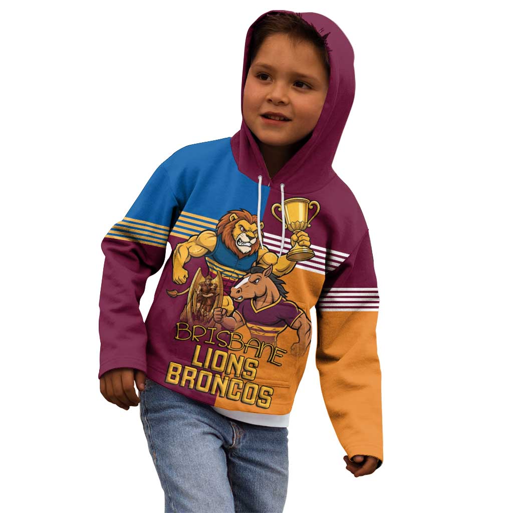 Brisbane Pride Lions and Broncos Kid Hoodie - Vibe Hoodie