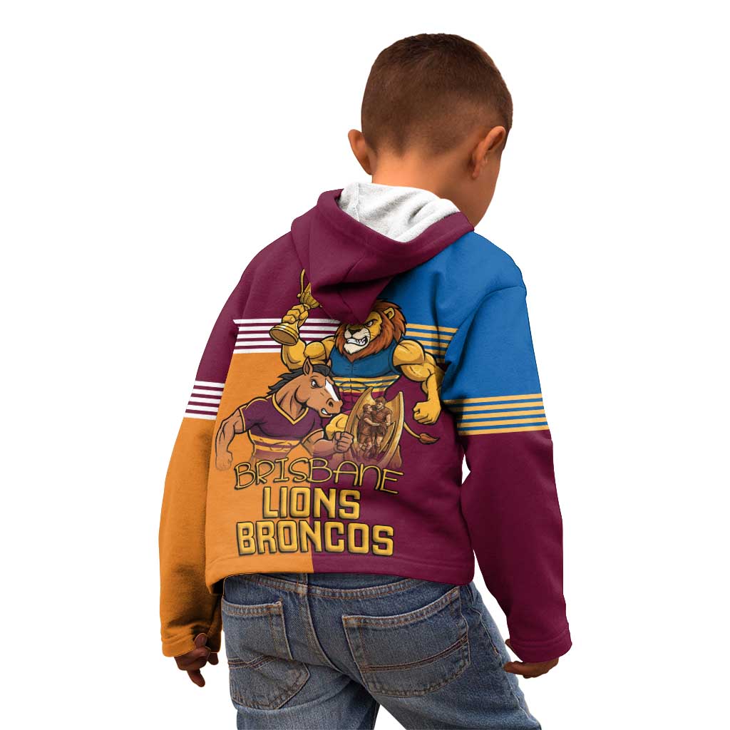 Brisbane Pride Lions and Broncos Kid Hoodie - Vibe Hoodie