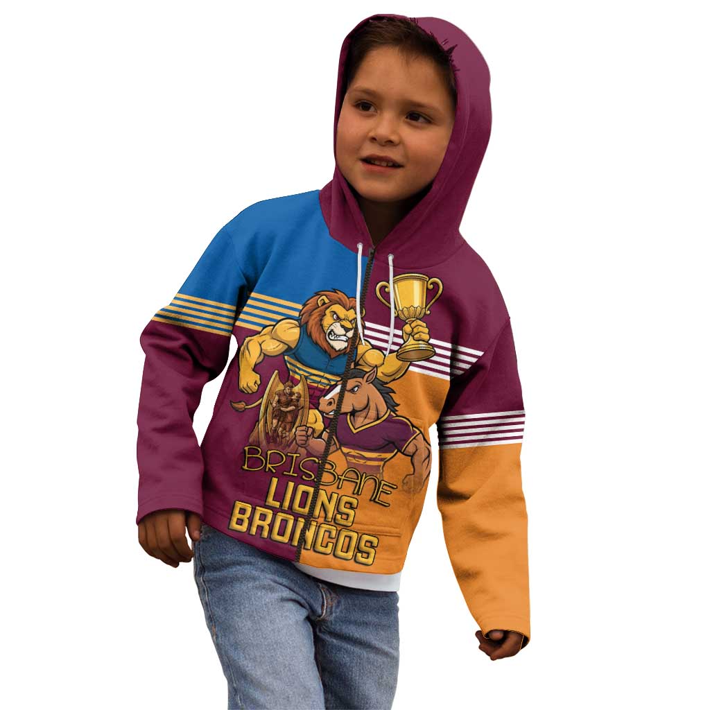 Brisbane Pride Lions and Broncos Kid Hoodie - Vibe Hoodie