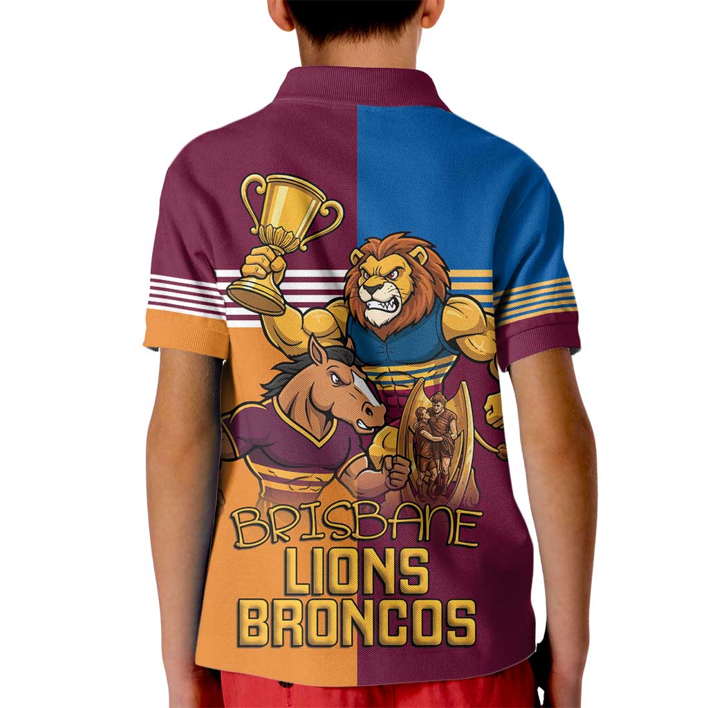 Brisbane Pride Lions and Broncos Kid Polo Shirt - Vibe Hoodie