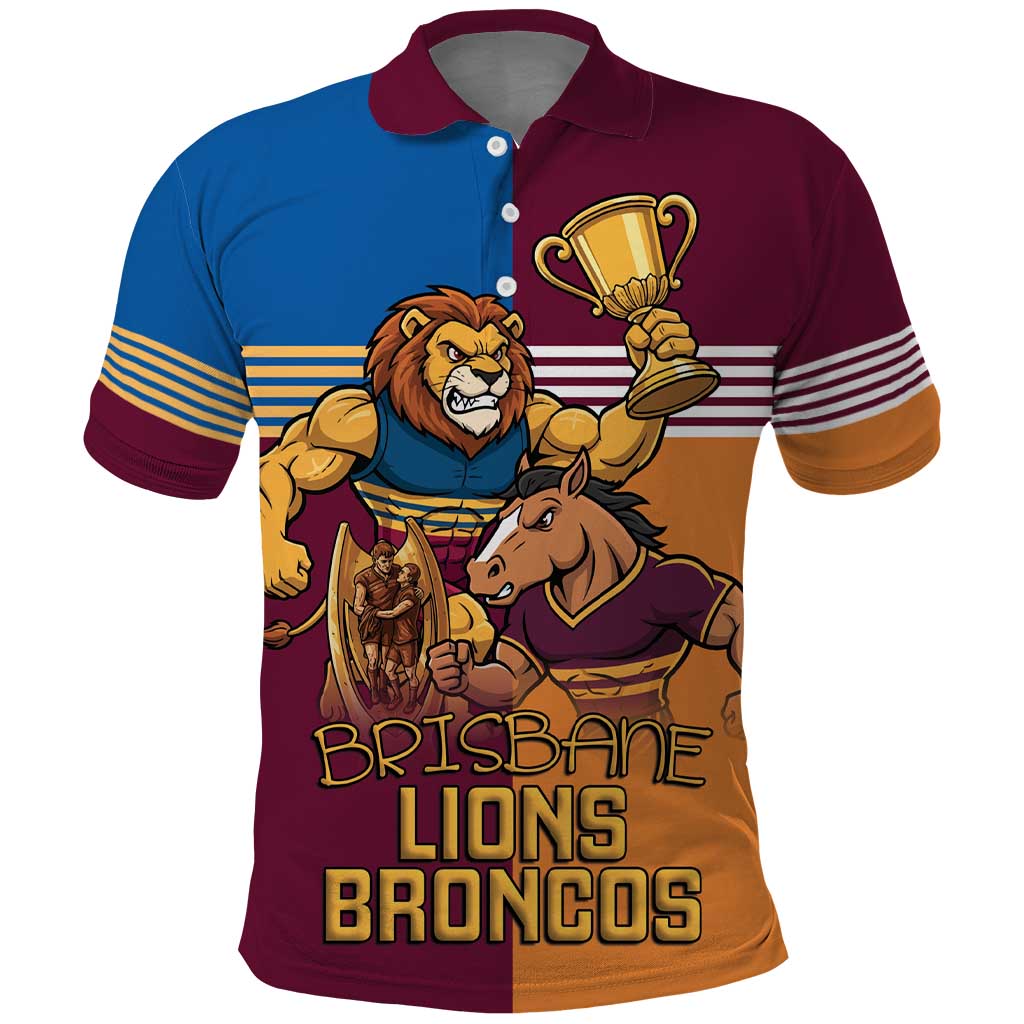 Brisbane Pride Lions and Broncos Polo Shirt - Vibe Hoodie