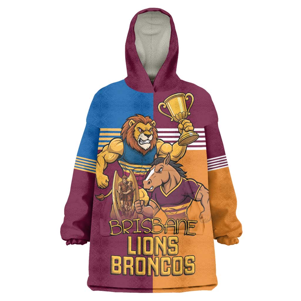 Brisbane Pride Lions and Broncos Wearable Blanket Hoodie - Vibe Hoodie