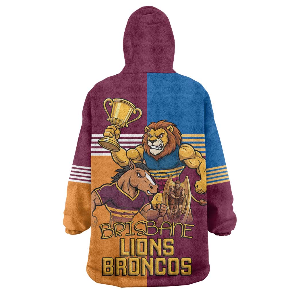 Brisbane Pride Lions and Broncos Wearable Blanket Hoodie - Vibe Hoodie