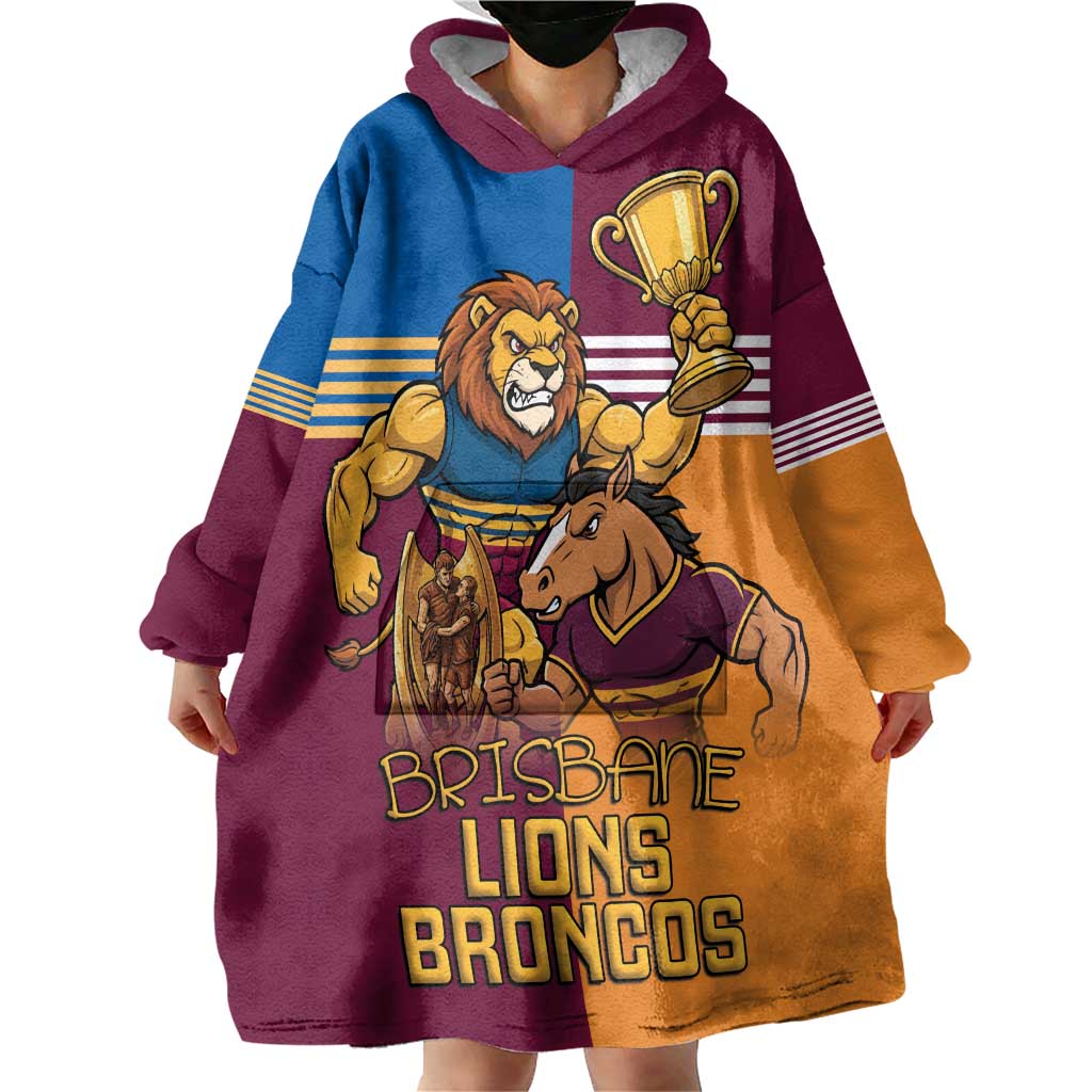 Brisbane Pride Lions and Broncos Wearable Blanket Hoodie - Vibe Hoodie