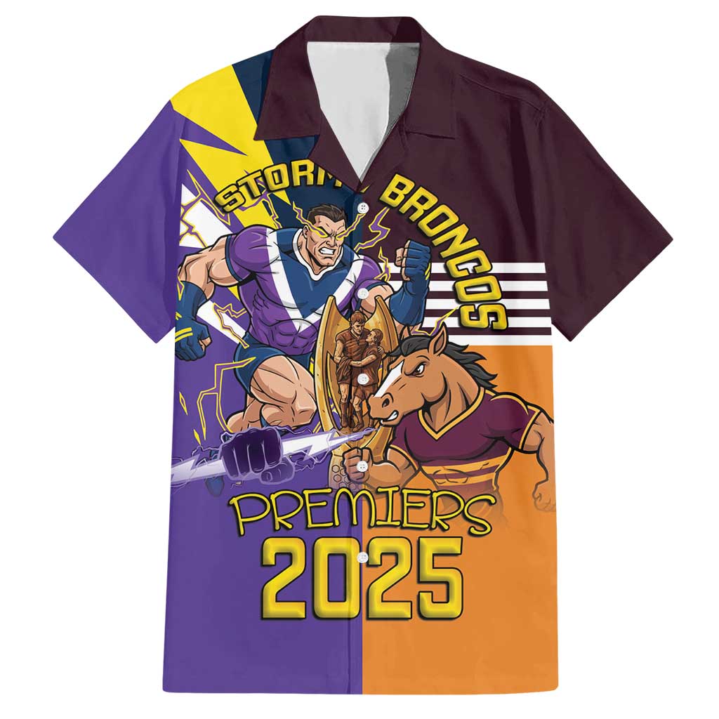 Personalised Rugby Storm vs Broncos Hawaiian Shirt Clash for the Crown - Vibe Hoodie