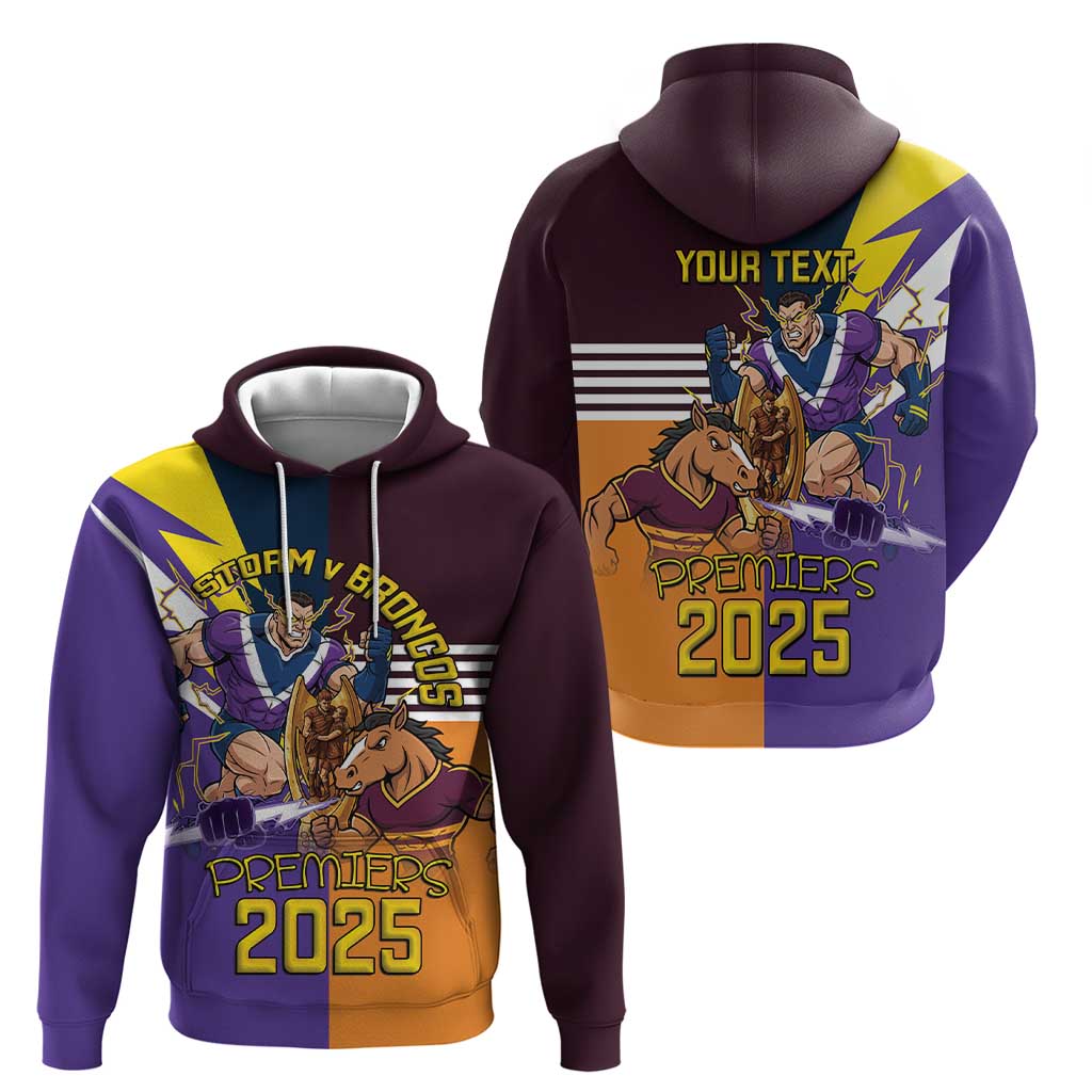 Personalised Rugby Storm vs Broncos Hoodie Clash for the Crown - Vibe Hoodie