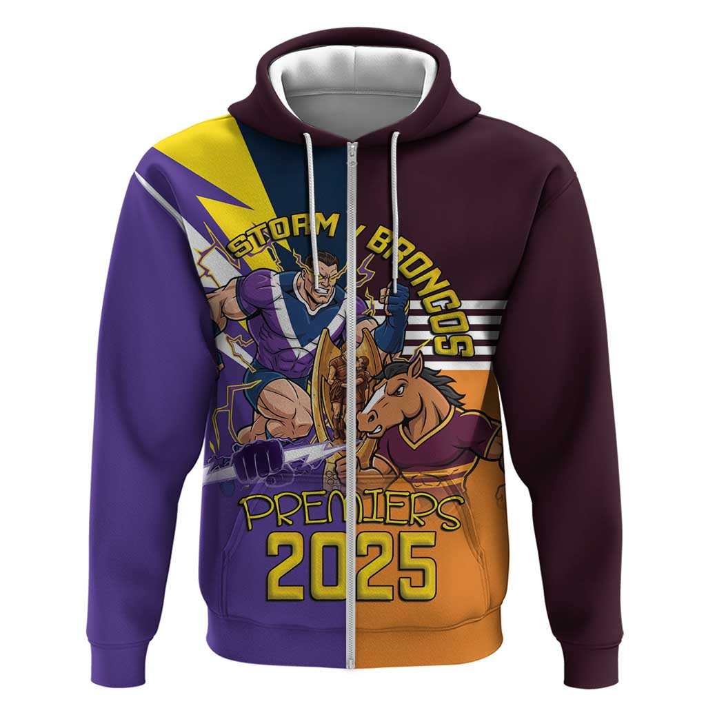 Personalised Rugby Storm vs Broncos Hoodie Clash for the Crown - Vibe Hoodie