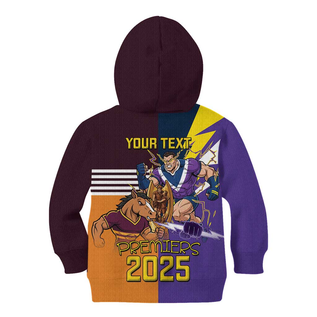 Personalised Rugby Storm vs Broncos Kid Hoodie Clash for the Crown - Vibe Hoodie