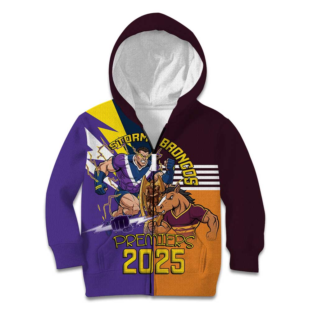 Personalised Rugby Storm vs Broncos Kid Hoodie Clash for the Crown - Vibe Hoodie