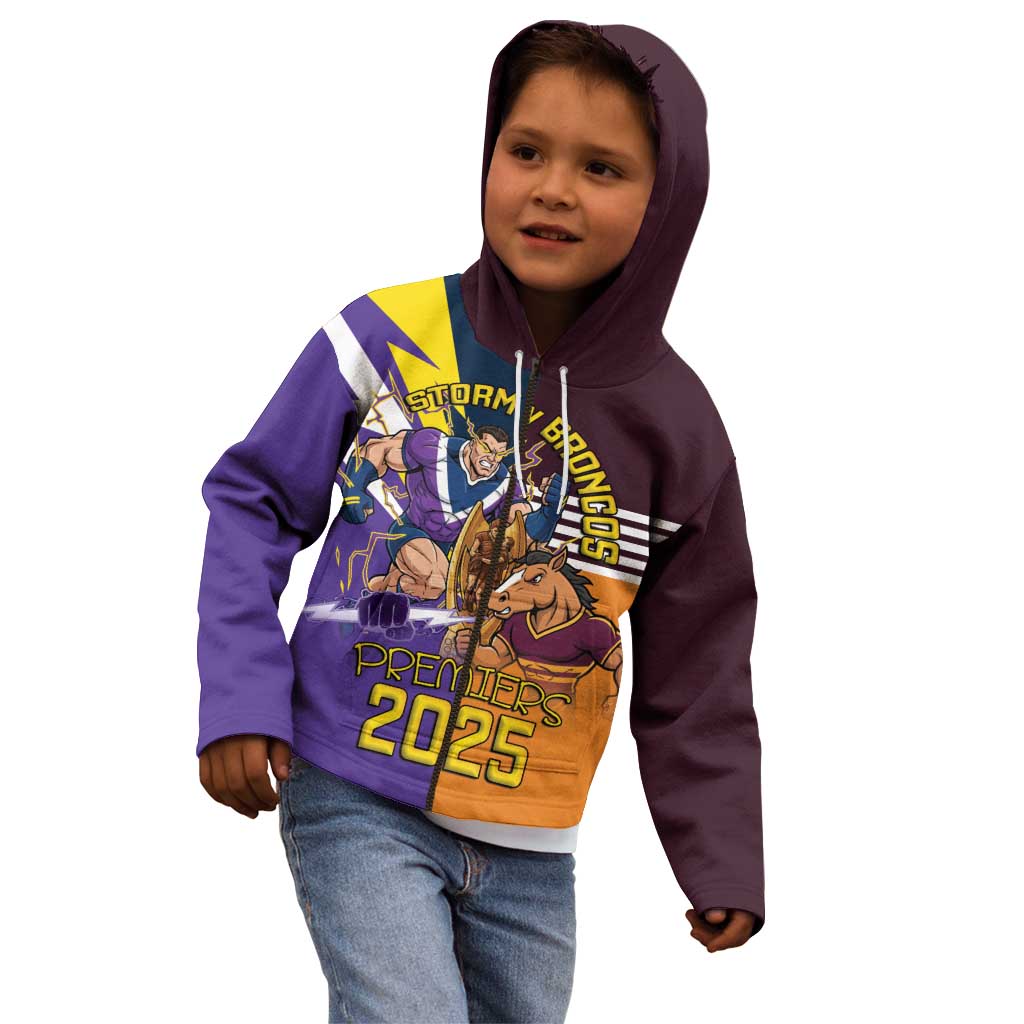 Personalised Rugby Storm vs Broncos Kid Hoodie Clash for the Crown - Vibe Hoodie