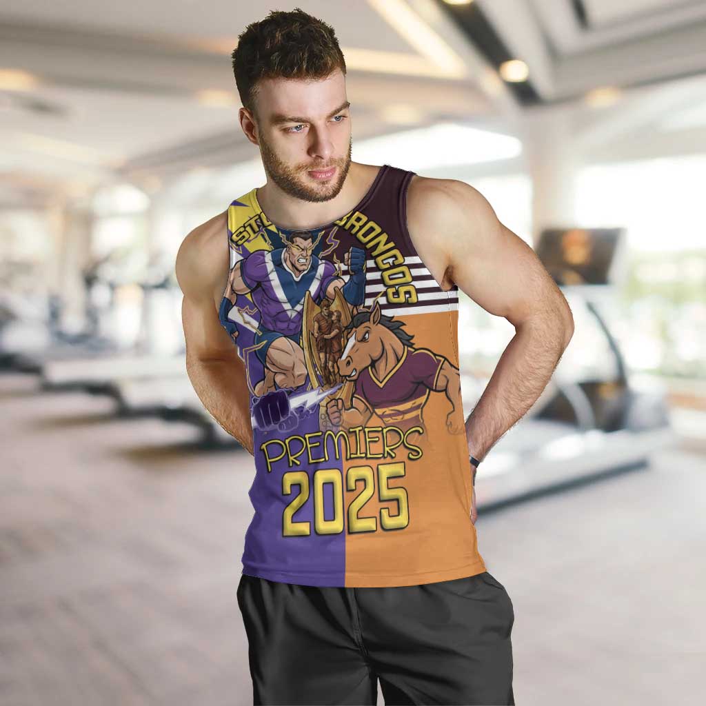 Personalised Rugby Storm vs Broncos Men Tank Top Clash for the Crown - Vibe Hoodie