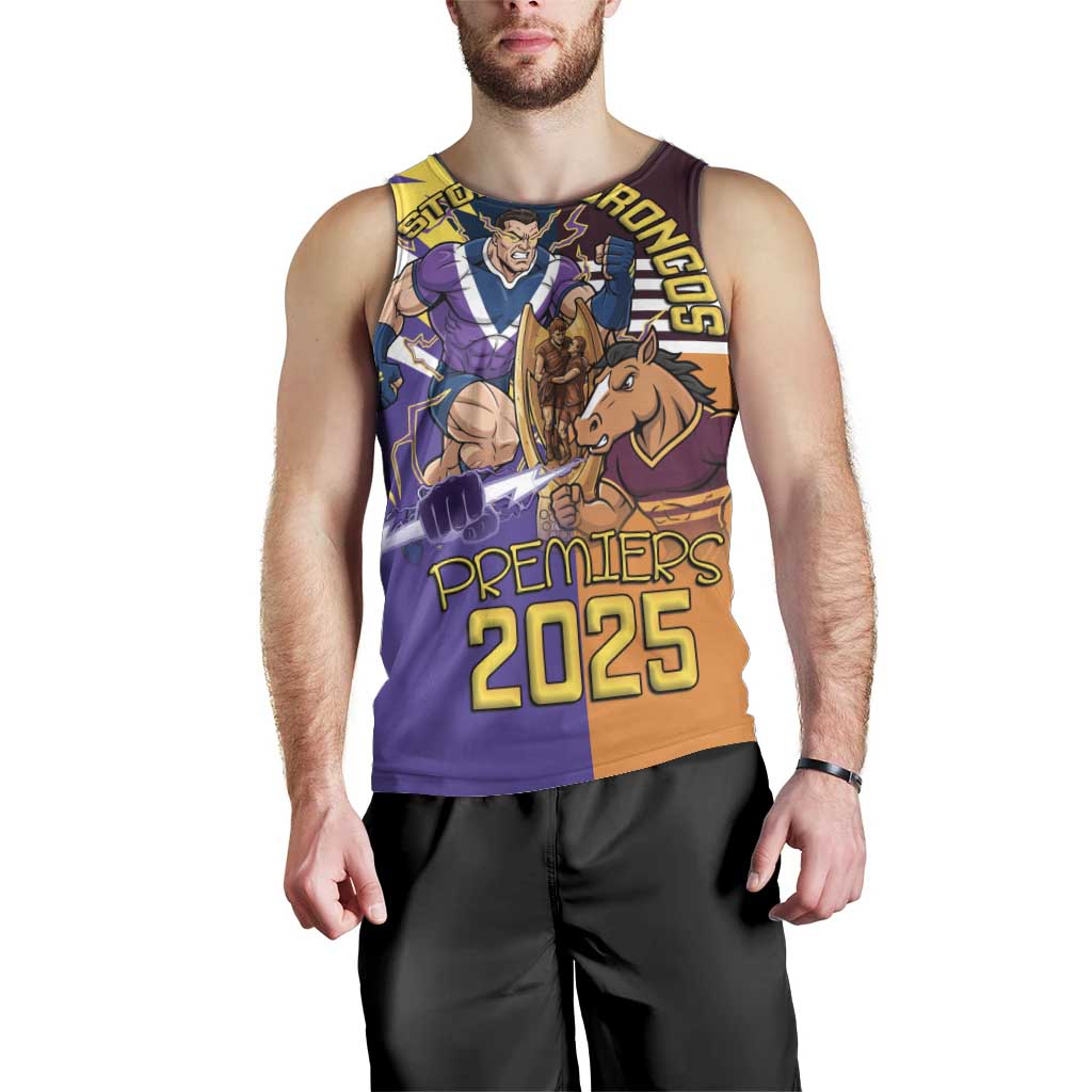 Personalised Rugby Storm vs Broncos Men Tank Top Clash for the Crown - Vibe Hoodie