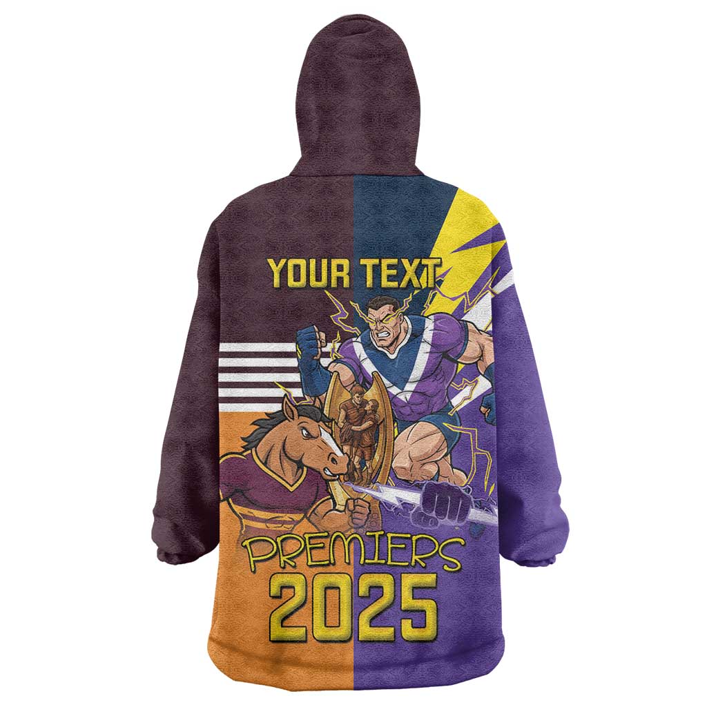Personalised Rugby Storm vs Broncos Wearable Blanket Hoodie Clash for the Crown - Vibe Hoodie