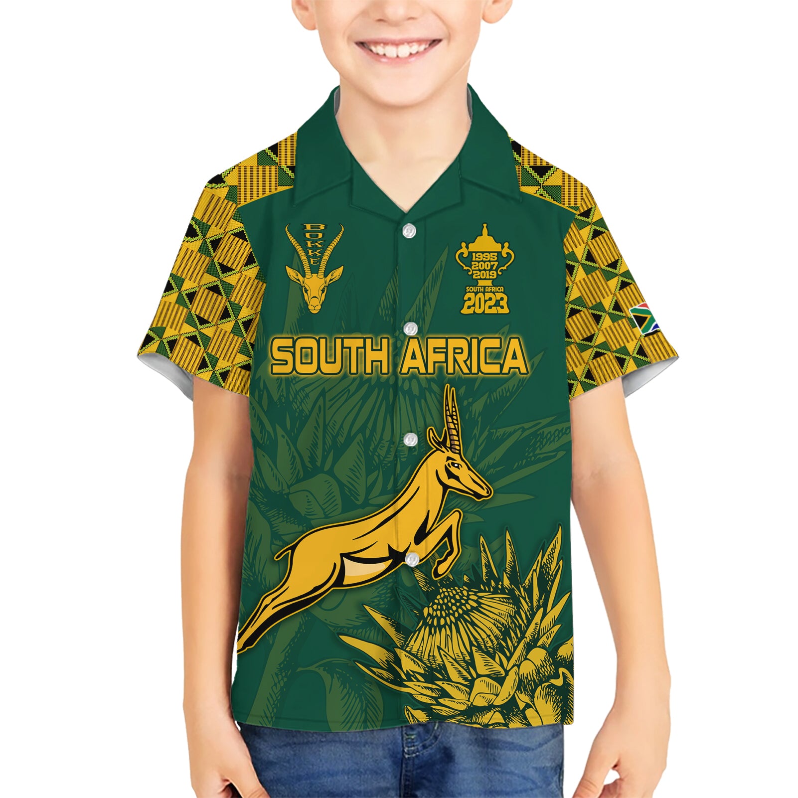 South Africa Rugby Hawaiian Shirt Springboks Proud The Champions - Vibe Hoodie Shop