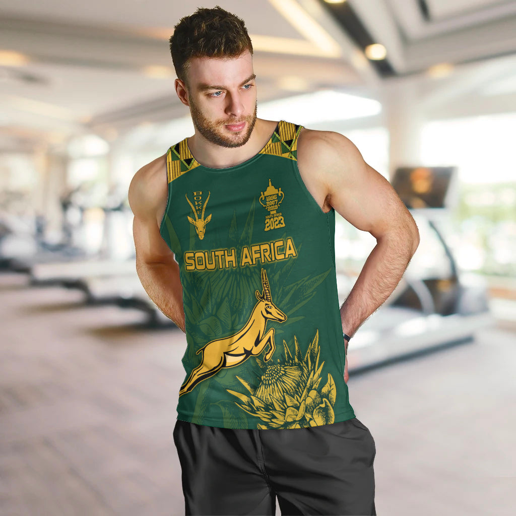 South Africa Rugby Men Tank Top Springboks Proud The Champions - Vibe Hoodie Shop