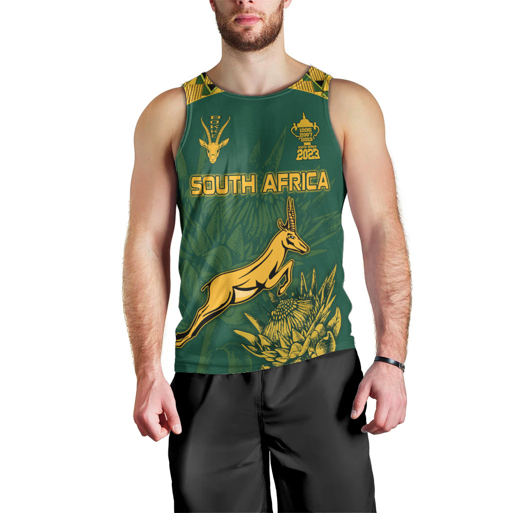 South Africa Rugby Men Tank Top Springboks Proud The Champions - Vibe Hoodie Shop