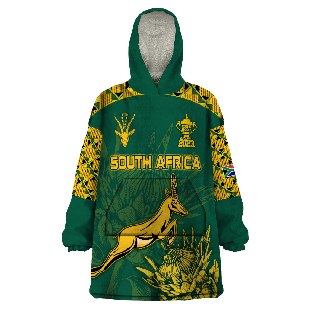 South Africa Rugby Wearable Blanket Hoodie Springboks Proud The Champions - Vibe Hoodie Shop