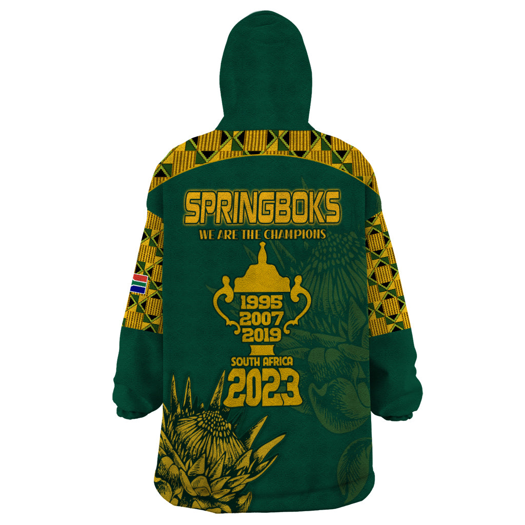 South Africa Rugby Wearable Blanket Hoodie Springboks Proud The Champions - Vibe Hoodie Shop