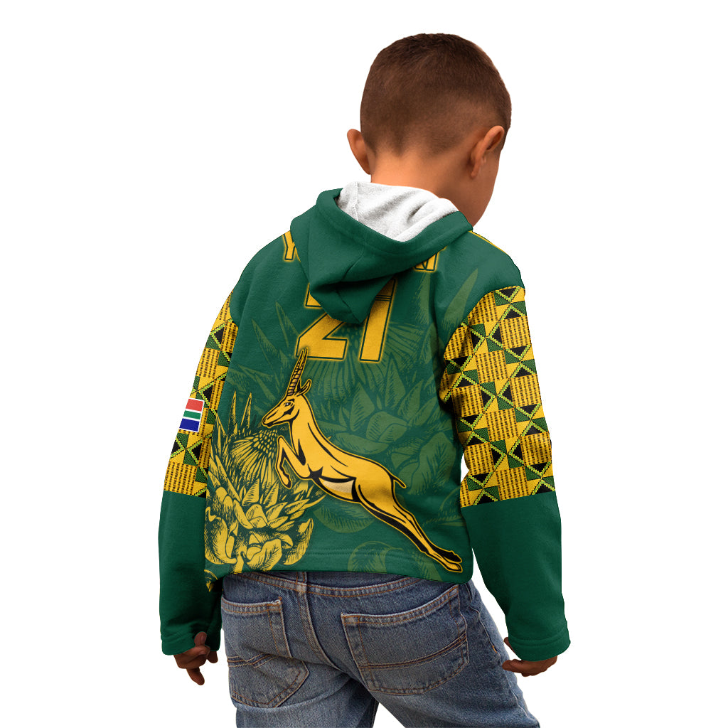 Custom South Africa Rugby Kid Hoodie Springboks Proud The Champions - Vibe Hoodie Shop