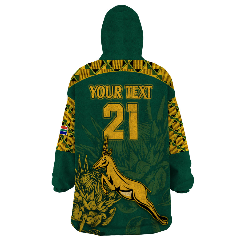 Custom South Africa Rugby Wearable Blanket Hoodie Springboks Proud The Champions - Vibe Hoodie Shop