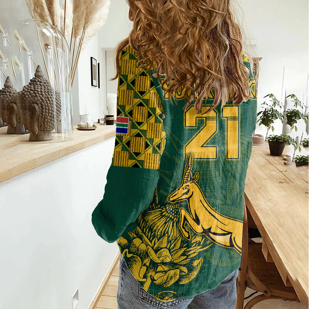 Custom South Africa Rugby Women Casual Shirt Springboks Proud The Champions - Vibe Hoodie Shop