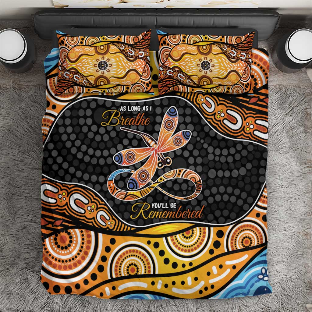Aboriginal Dragonfly Bedding Set As Long As I Breathe You'll Be Remembered - Vibe Hoodie Shop