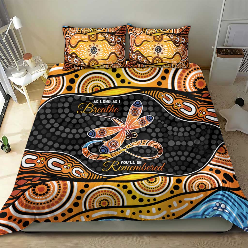 Aboriginal Dragonfly Bedding Set As Long As I Breathe You'll Be Remembered - Vibe Hoodie Shop