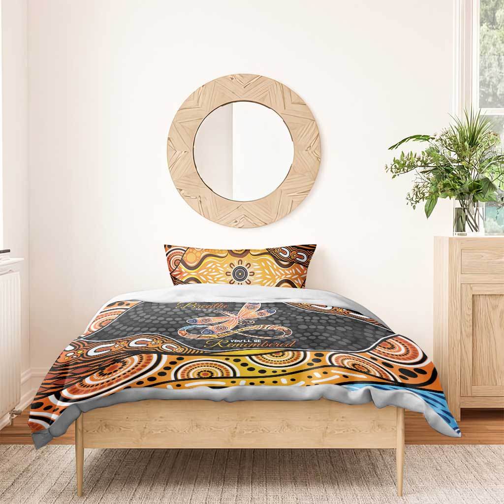 Aboriginal Dragonfly Bedding Set As Long As I Breathe You'll Be Remembered - Vibe Hoodie Shop