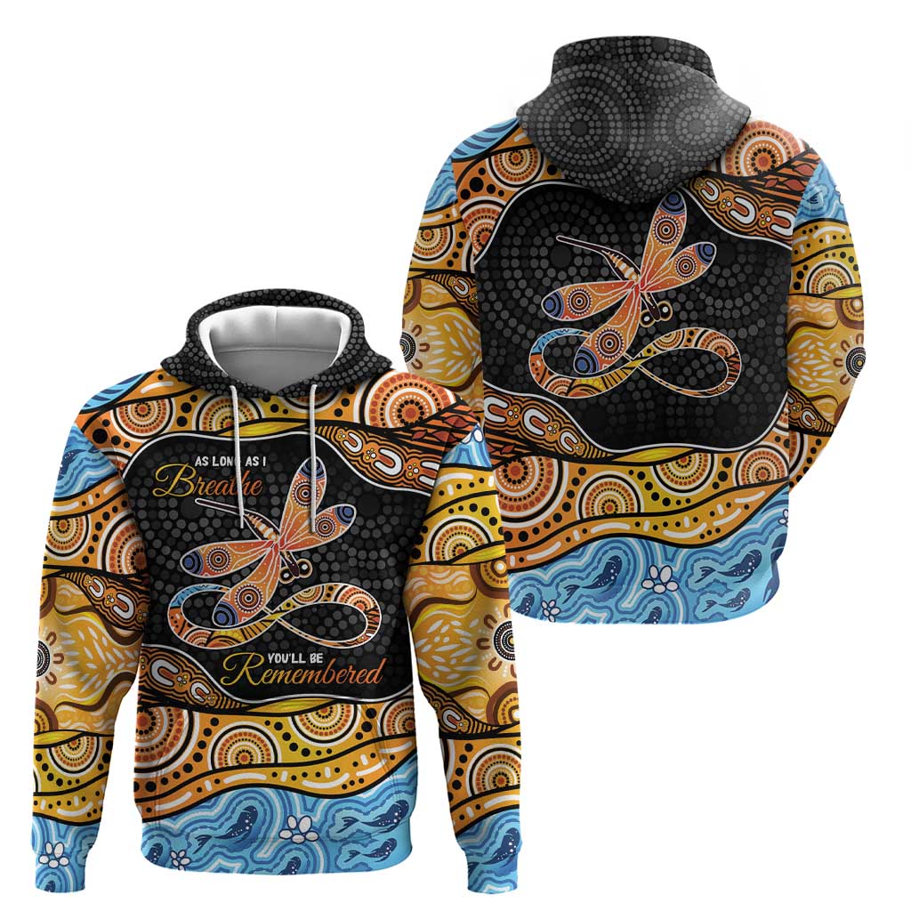 Aboriginal Dragonfly Hoodie As Long As I Breathe You'll Be Remembered LT9 - Vibe Hoodie Shop
