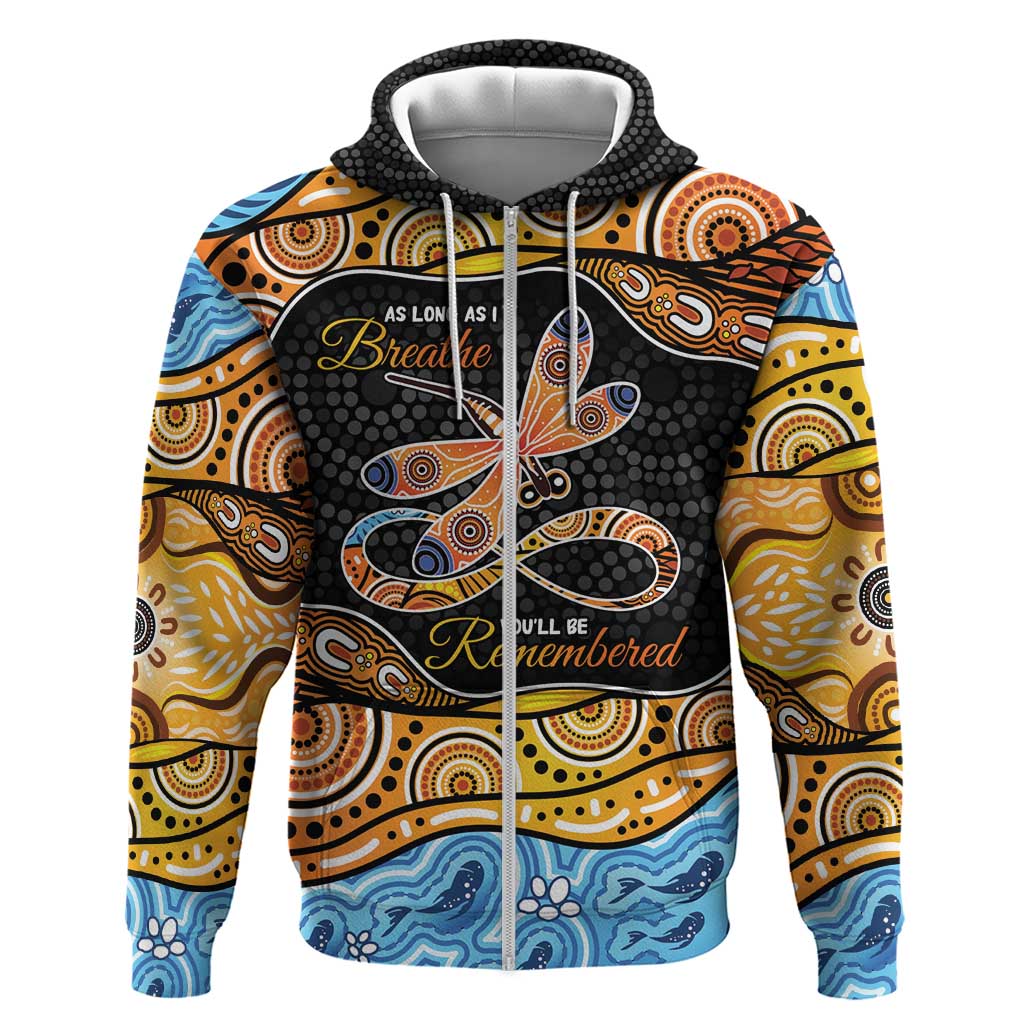 Aboriginal Dragonfly Hoodie As Long As I Breathe You'll Be Remembered LT9 - Vibe Hoodie Shop