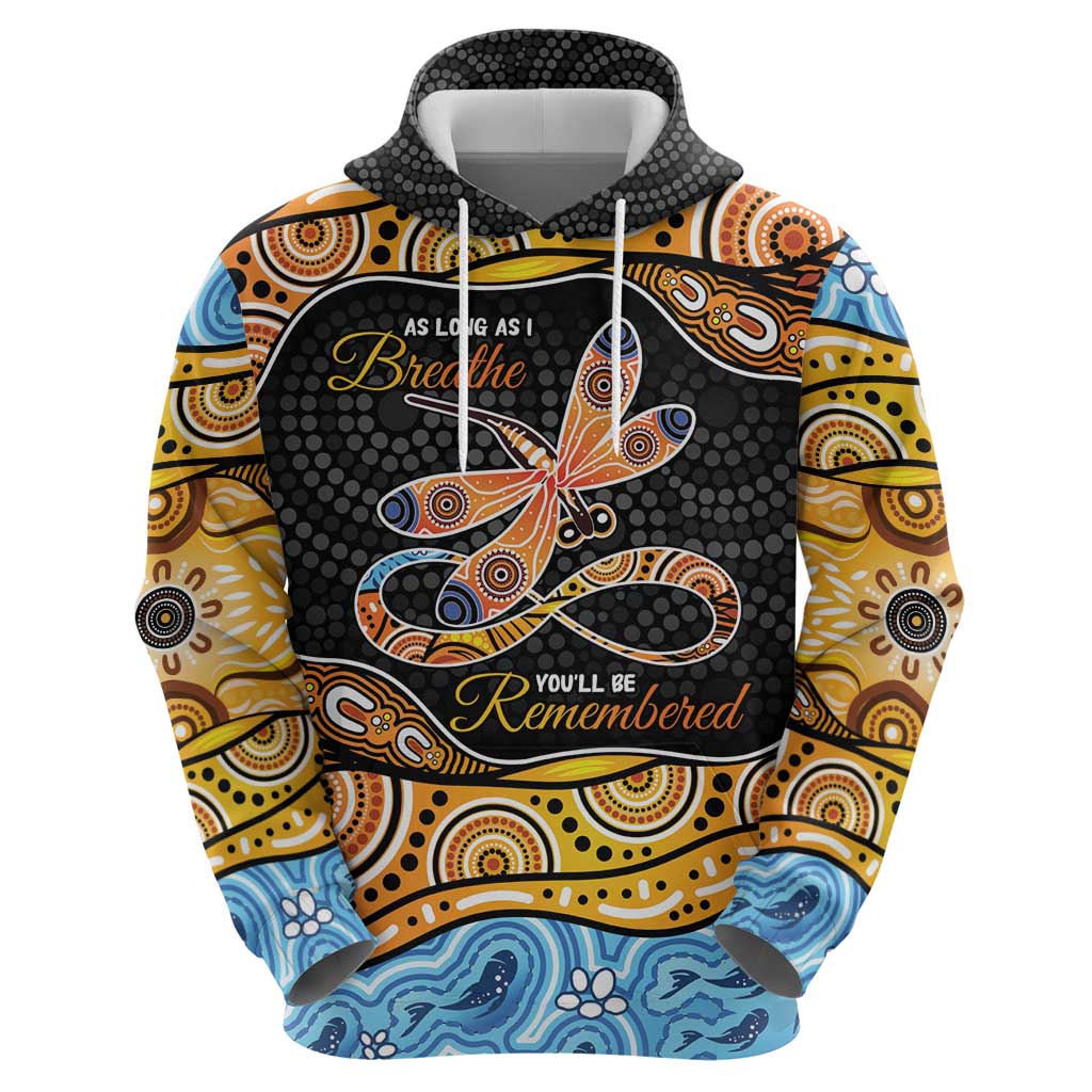 Aboriginal Dragonfly Hoodie As Long As I Breathe You'll Be Remembered LT9 - Vibe Hoodie Shop