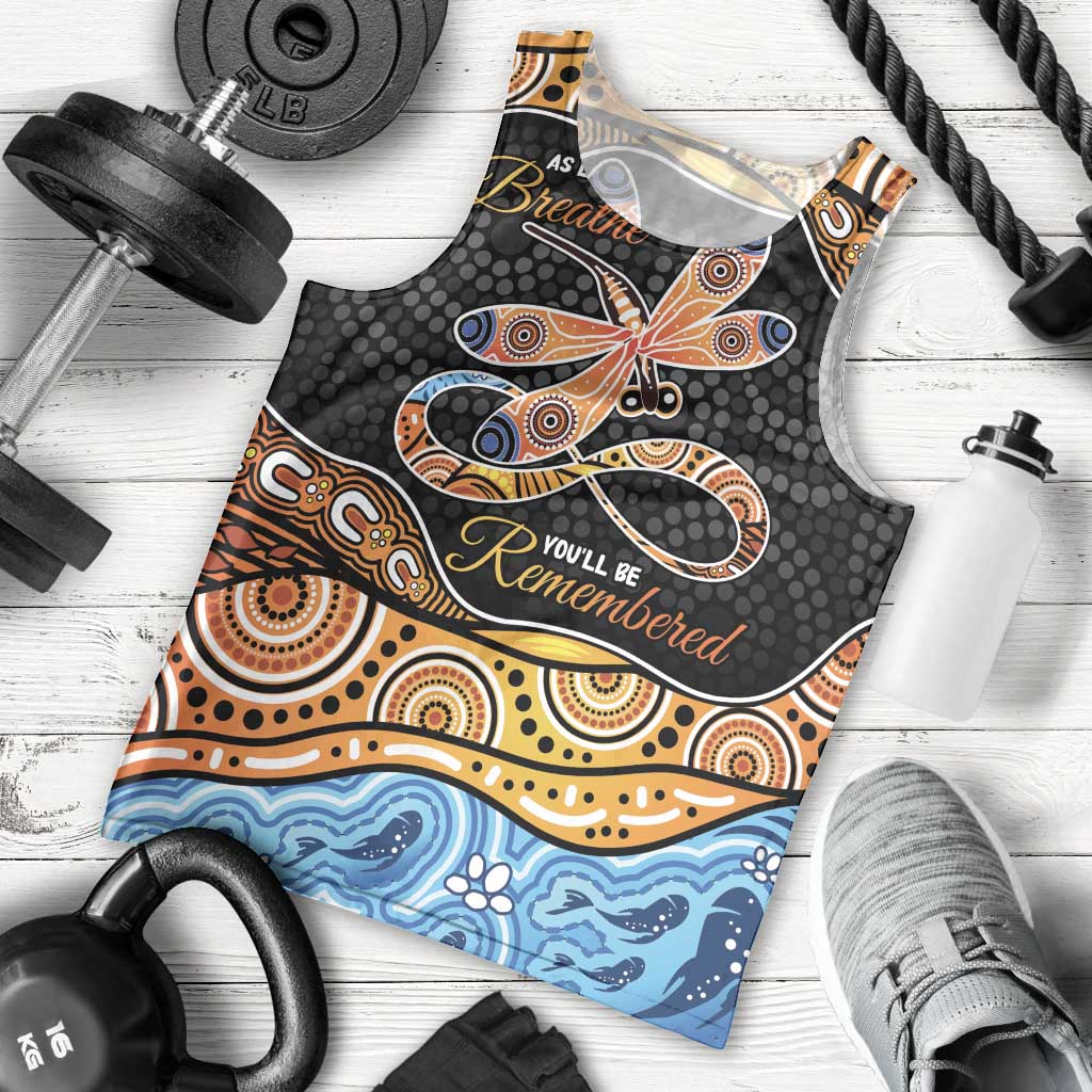 Aboriginal Dragonfly Men Tank Top As Long As I Breathe You'll Be Remembered - Vibe Hoodie Shop