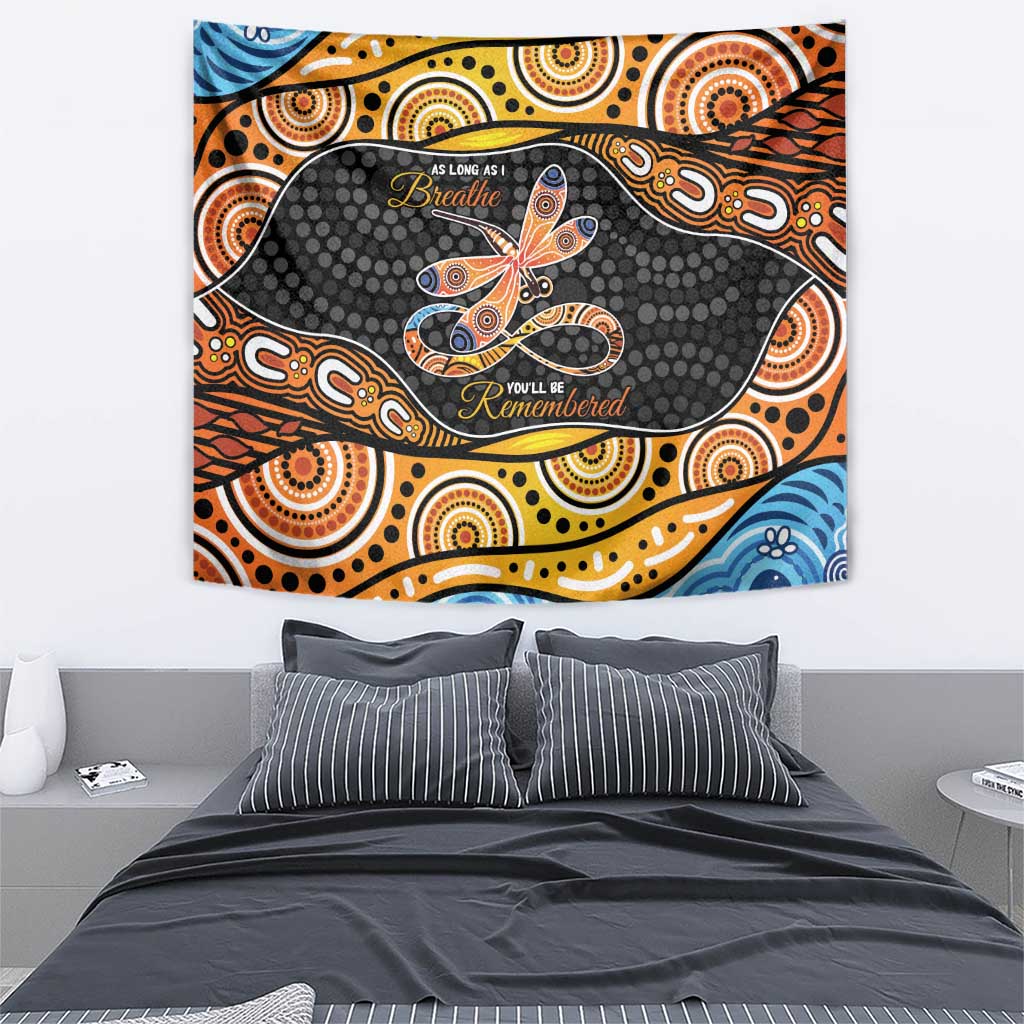 Aboriginal Dragonfly Tapestry As Long As I Breathe You'll Be Remembered - Vibe Hoodie Shop