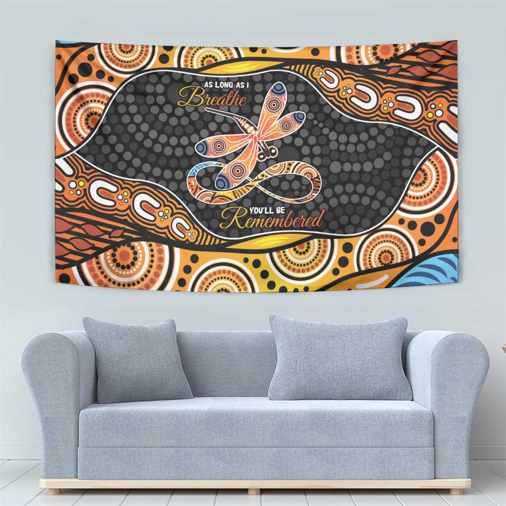 Aboriginal Dragonfly Tapestry As Long As I Breathe You'll Be Remembered - Vibe Hoodie Shop