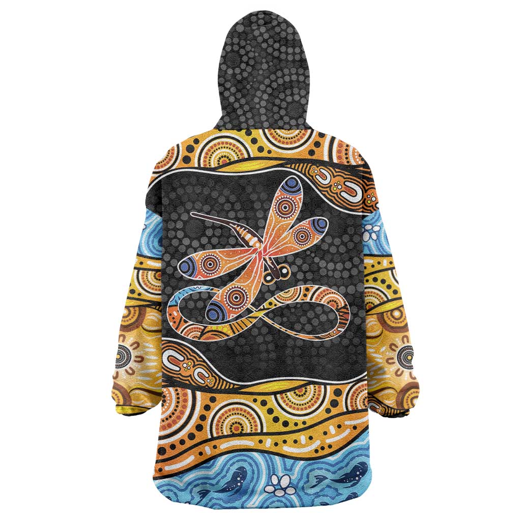 Aboriginal Dragonfly Wearable Blanket Hoodie As Long As I Breathe You'll Be Remembered - Vibe Hoodie Shop