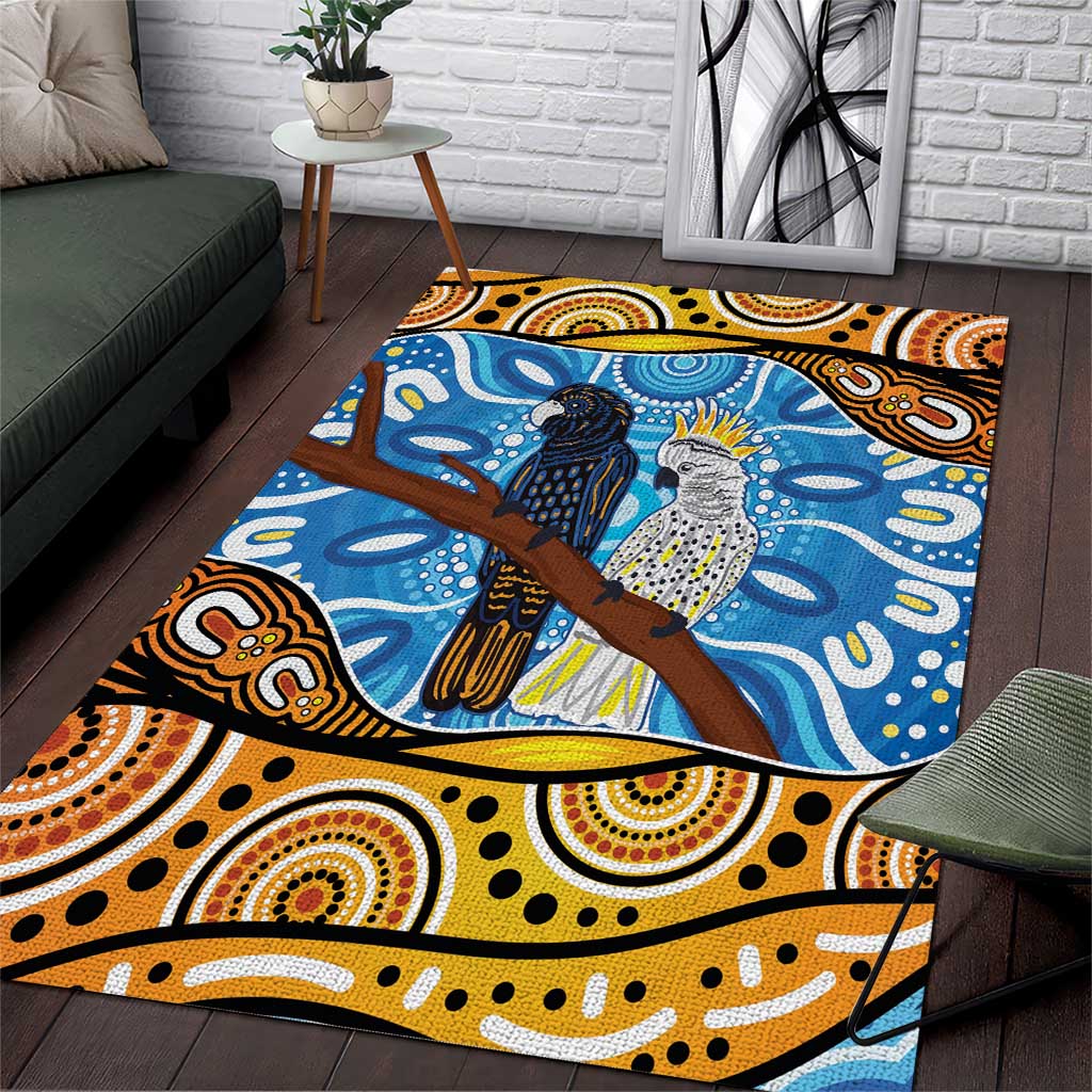 Australia Birds Aboriginal Art Area Rug - Vibe Hoodie Shop