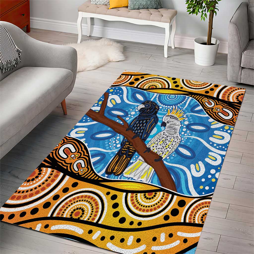 Australia Birds Aboriginal Art Area Rug - Vibe Hoodie Shop