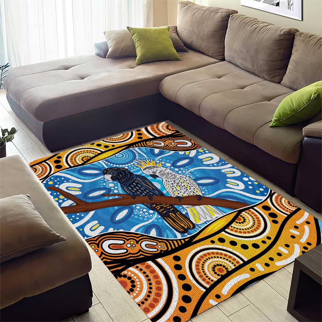 Australia Birds Aboriginal Art Area Rug - Vibe Hoodie Shop