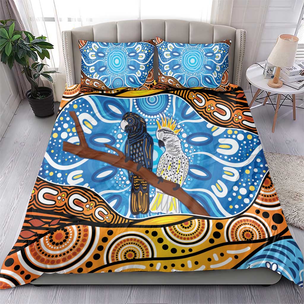 Australia Birds Aboriginal Art Bedding Set - Vibe Hoodie Shop