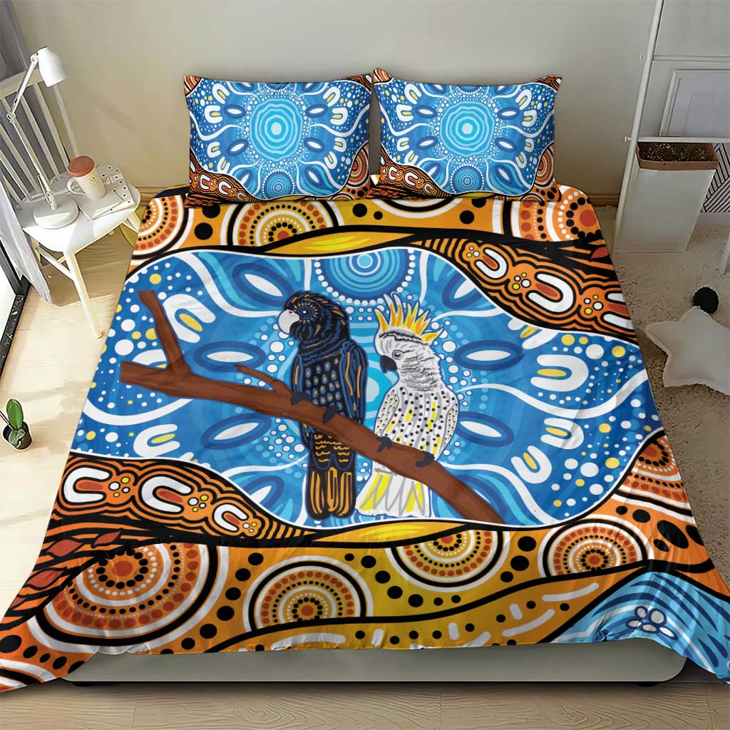 Australia Birds Aboriginal Art Bedding Set - Vibe Hoodie Shop
