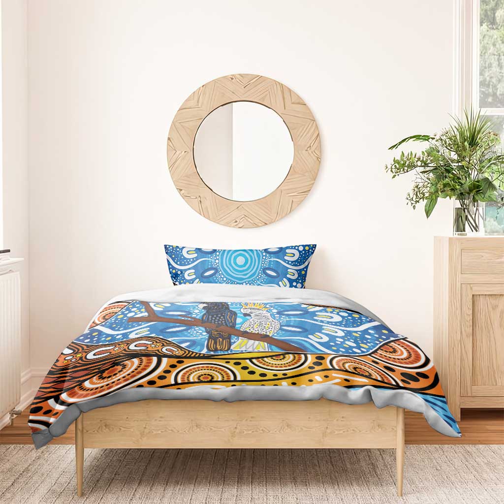 Australia Birds Aboriginal Art Bedding Set - Vibe Hoodie Shop