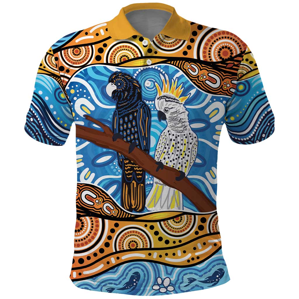 Australia Birds Aboriginal Art Polo Shirt LT9 - Vibe Hoodie Shop