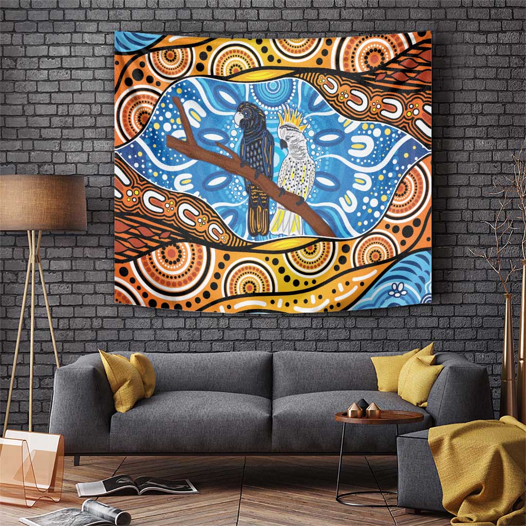 Australia Birds Aboriginal Art Tapestry - Vibe Hoodie Shop