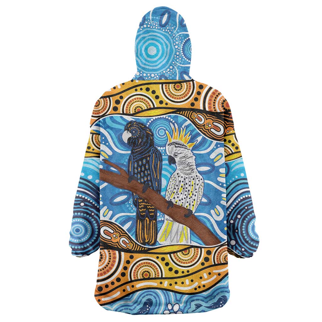 Australia Birds Aboriginal Art Wearable Blanket Hoodie - Vibe Hoodie Shop