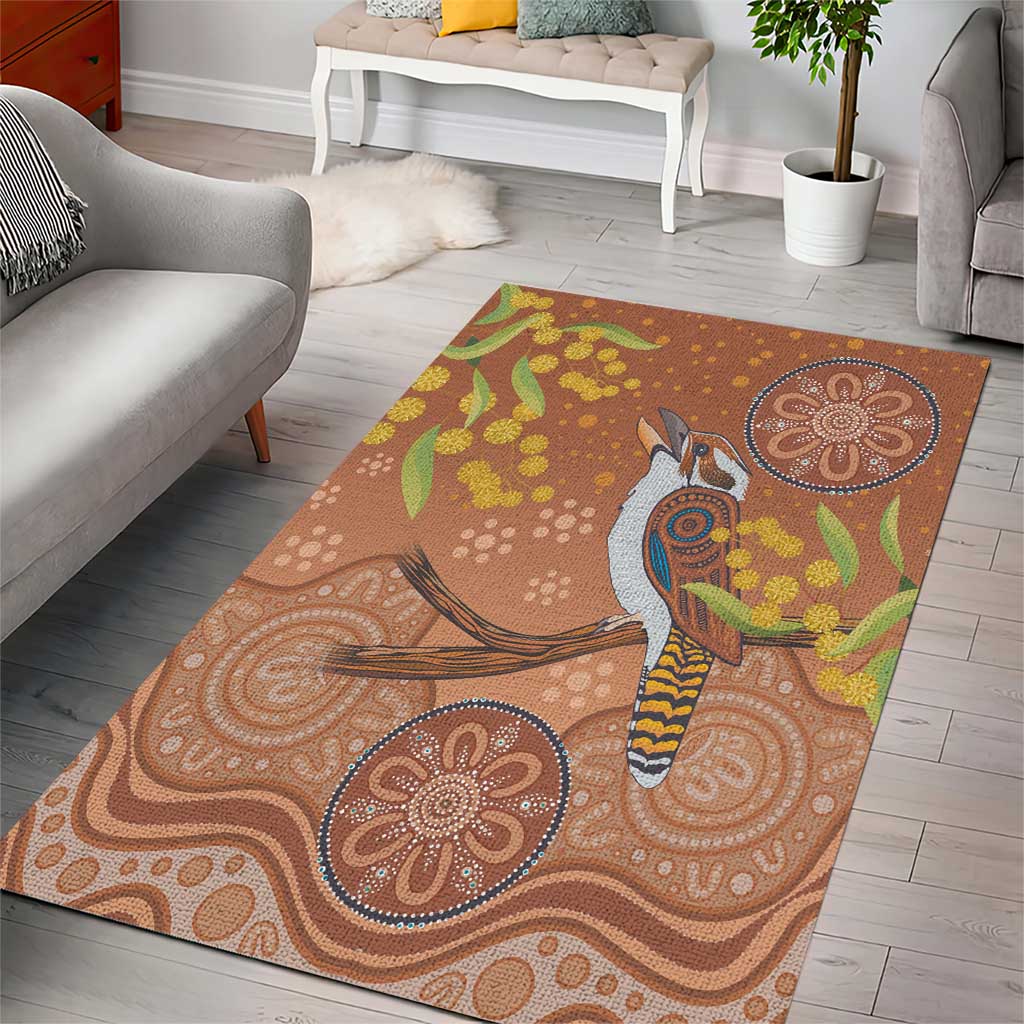 Kookaburra Aboriginal Dot Painting Area Rug - Vibe Hoodie Shop