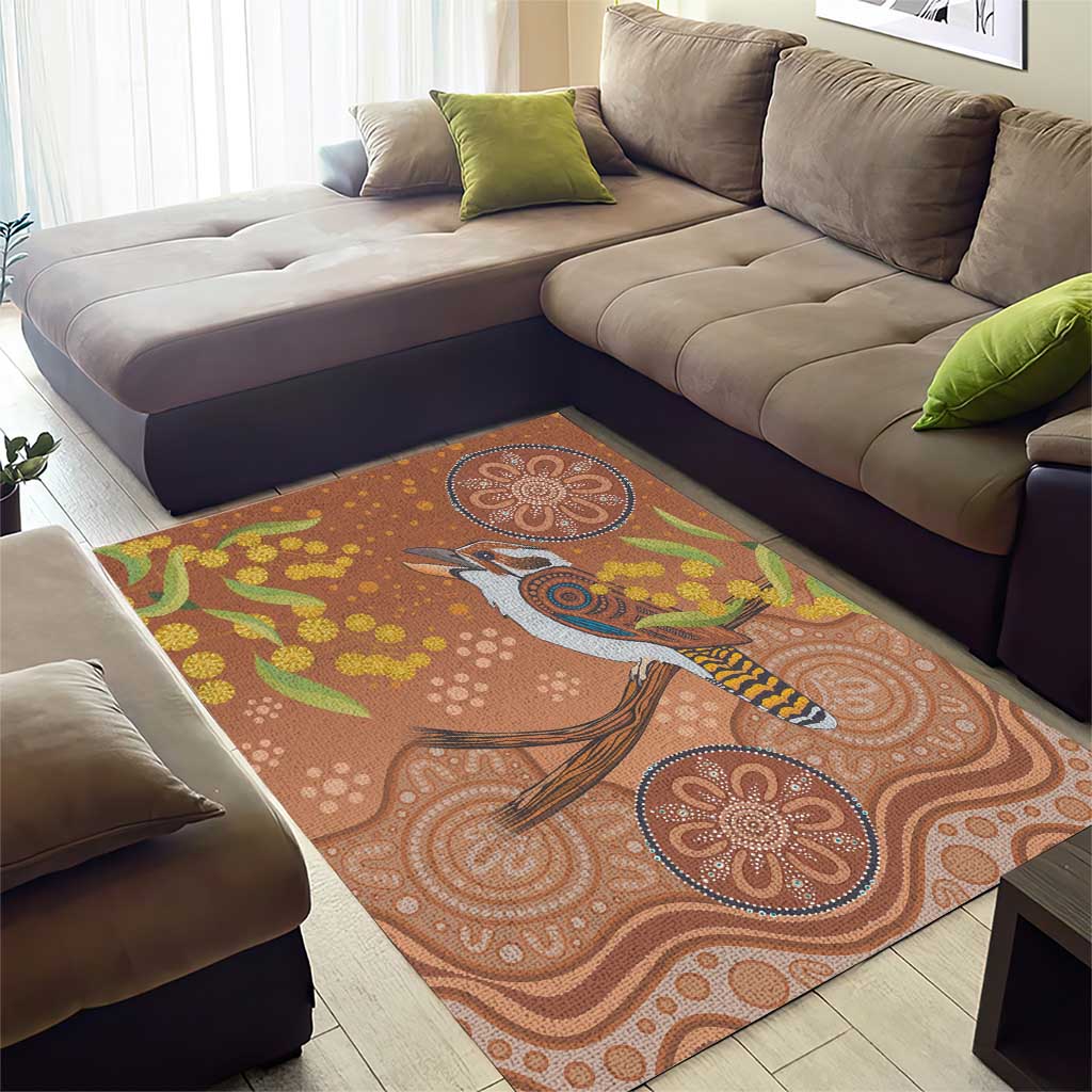 Kookaburra Aboriginal Dot Painting Area Rug - Vibe Hoodie Shop