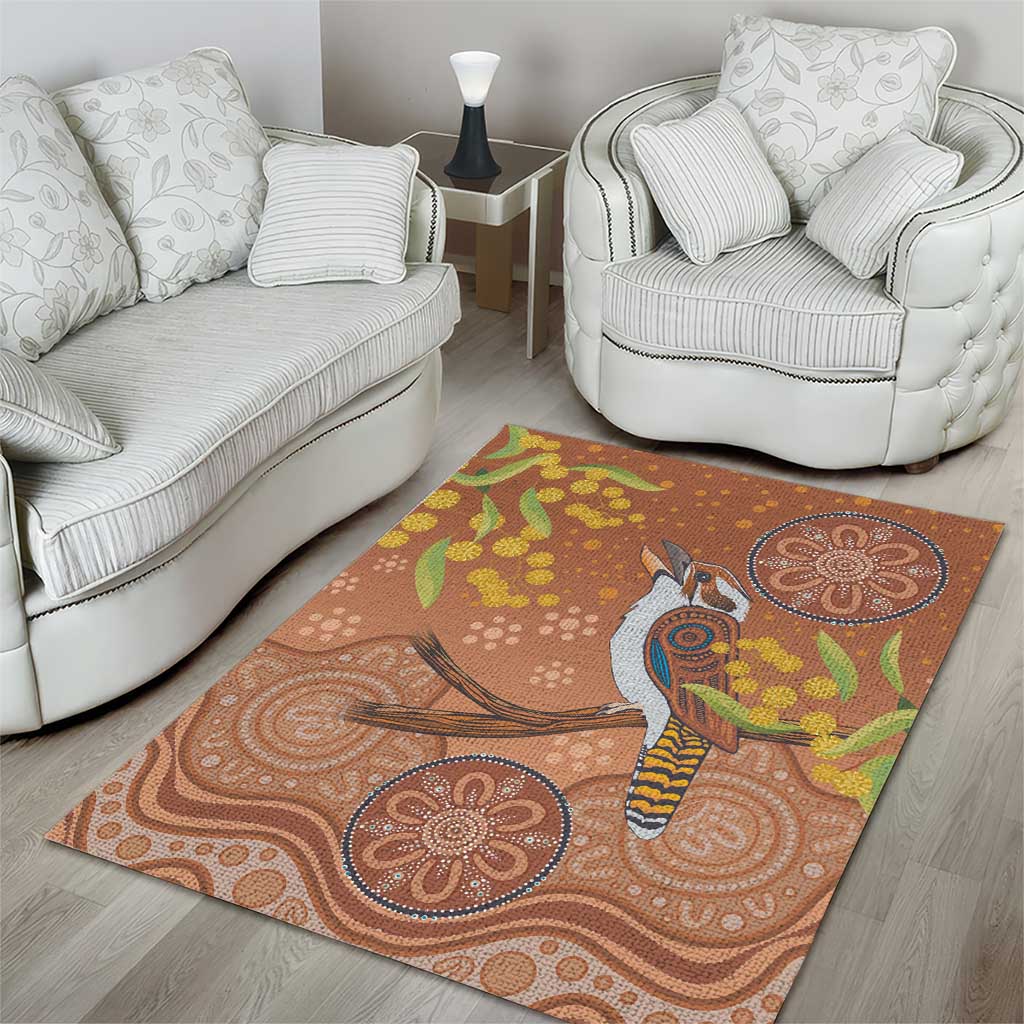 Kookaburra Aboriginal Dot Painting Area Rug - Vibe Hoodie Shop